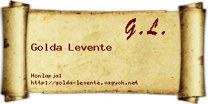 Golda Levente névjegykártya